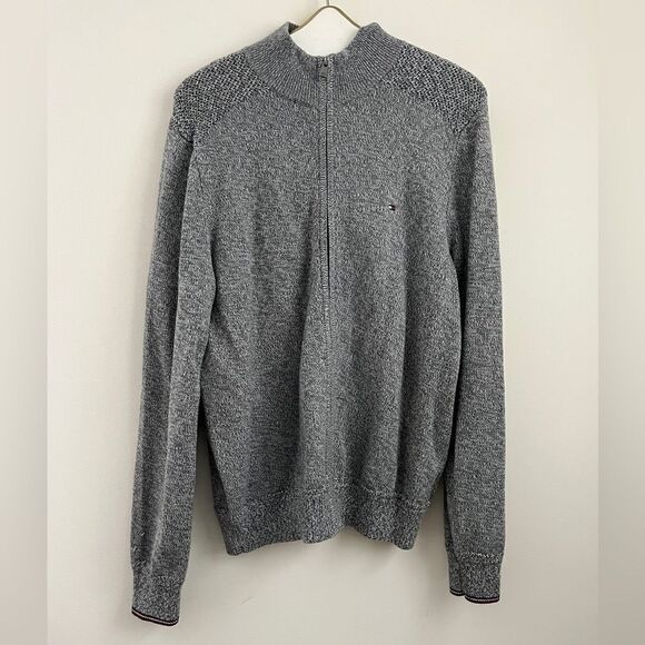 Tommy Hilfiger Gray Cotton Cardigan Sweater | Size Large - Picture 1 of 8